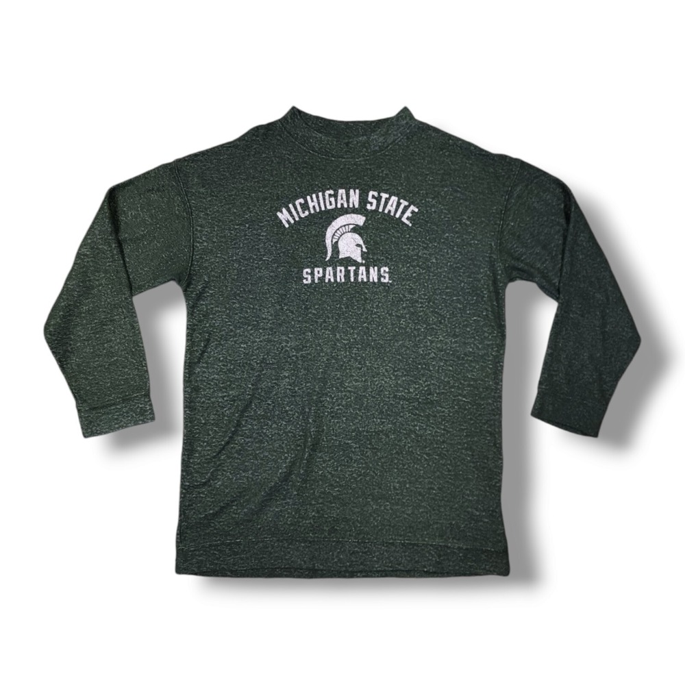 Michigan State Spartans Sweatshirt Green Long Sleeve Pro Edge‎ Men's Size M